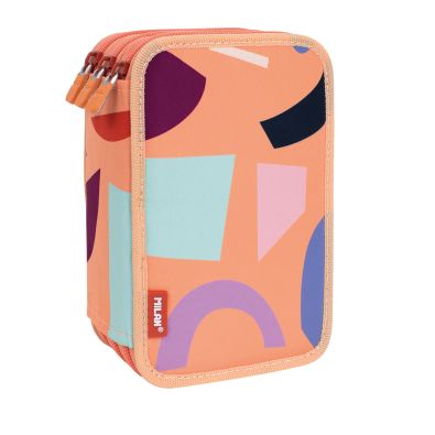 Filled double decker pencil case Sunset, pink • MILAN