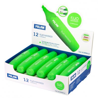 C/12 marcadores fluorescentes verde lima Tratto Video - Llibreria Sarri