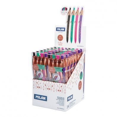 Blister pack 4 assorted P1 touch pens (2 black, 1 blue and 1 red) • MILAN