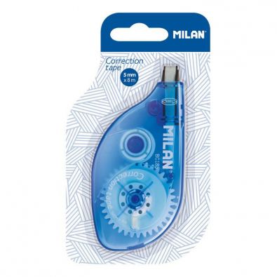 MILAN Blister Pack Correction Tape 5 x6 M + 1 Refill 1918 Series Clear