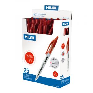 Milan P1 Touch - Bolígrafo de punta redonda, caja de 25 unidades, color  negro
