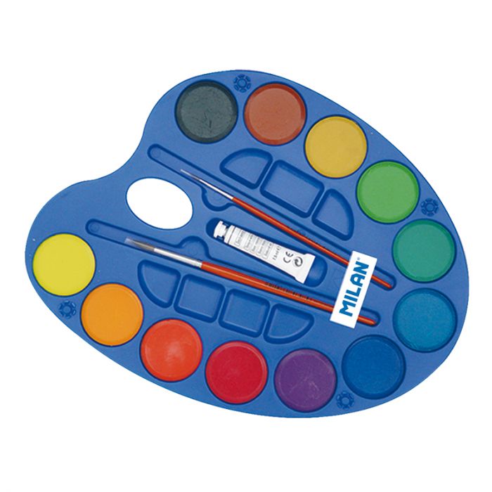 Palette de peinture à l'eau - Couleurs néon - 12 pastilles