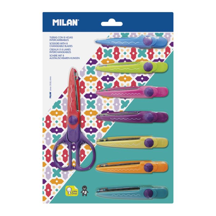 Children's Right Handed Ruler Scissors with Markings on The Blades for Kid's Crafts (Pack of 8)
