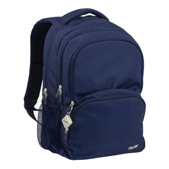 4-zip school backpack (25 l) 1918 series, navy blue • MILAN