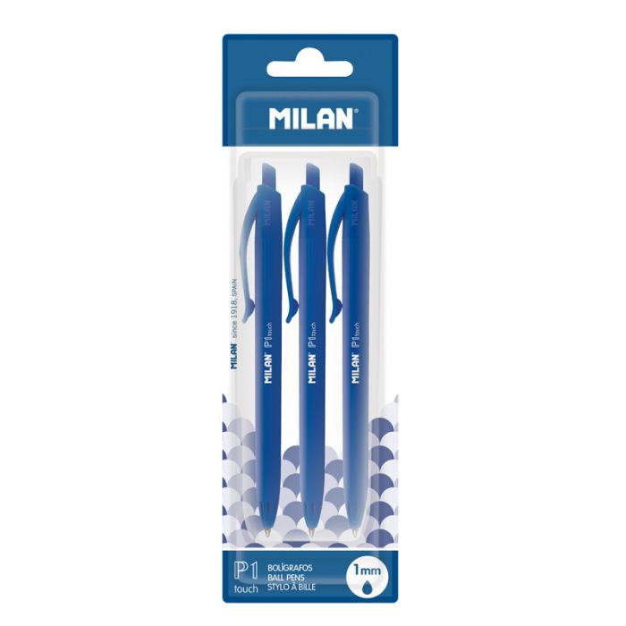 Caja 25 bolígrafos Milan P1 Touch azul