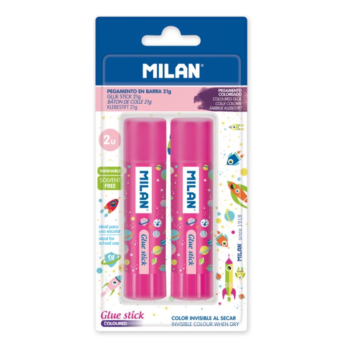 Blister Pack 2 Pink Glue Sticks 21 G Super Heroes Space Milan