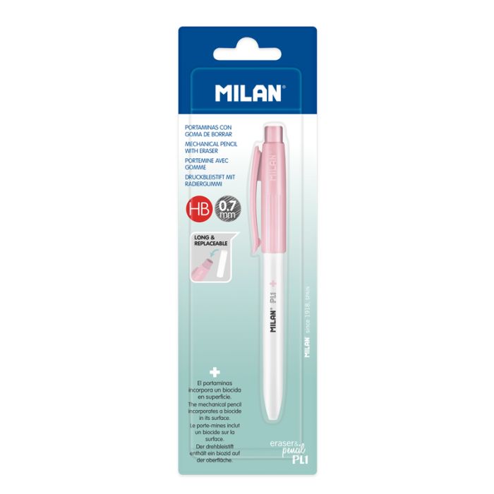 Portaminas-Milan-Pl1 Silver-0.5 Milimetros-Rosado-1 Unidad - Arimany