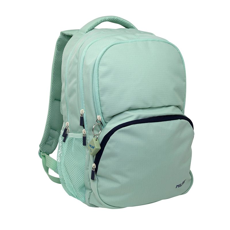 4-zip school backpack (25 L) 430 since 1918 collection, green • MILAN