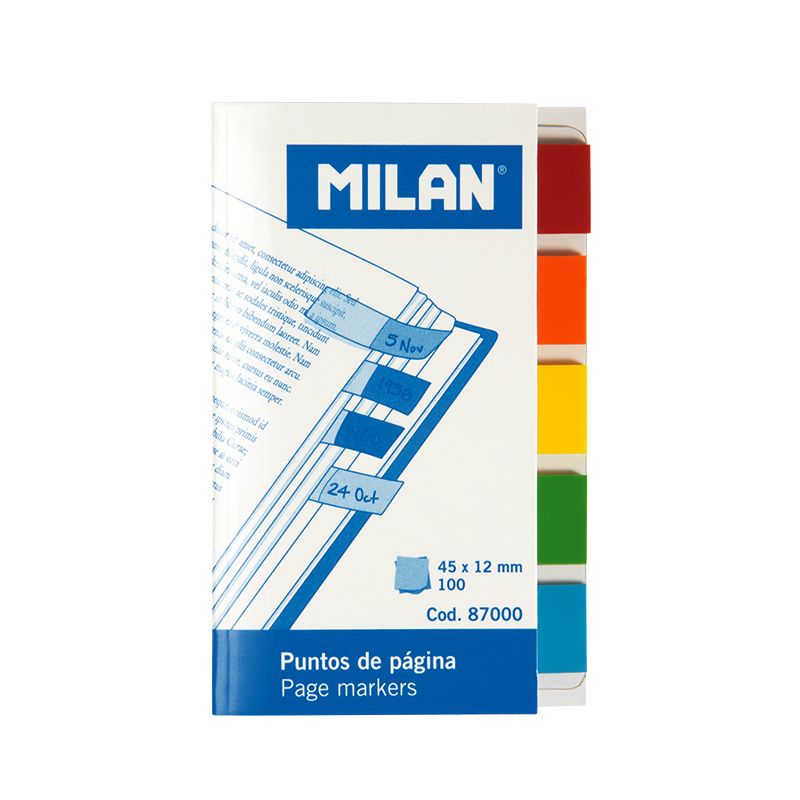 Bloc 100 marque-pages en plastique transparent • MILAN